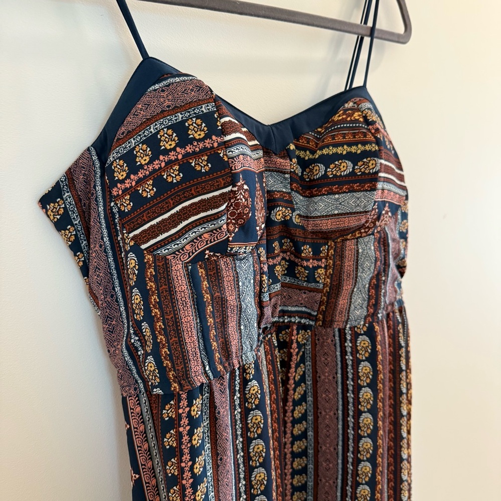 Spaghetti Strap Maxi Sundress w/Light Padding boho pattern